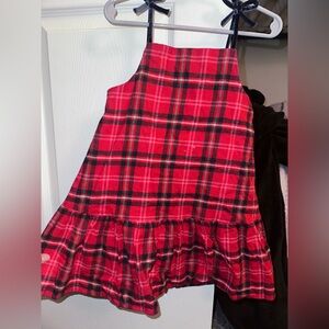 Old Navy Red Plaid Dress with Velvet Straps